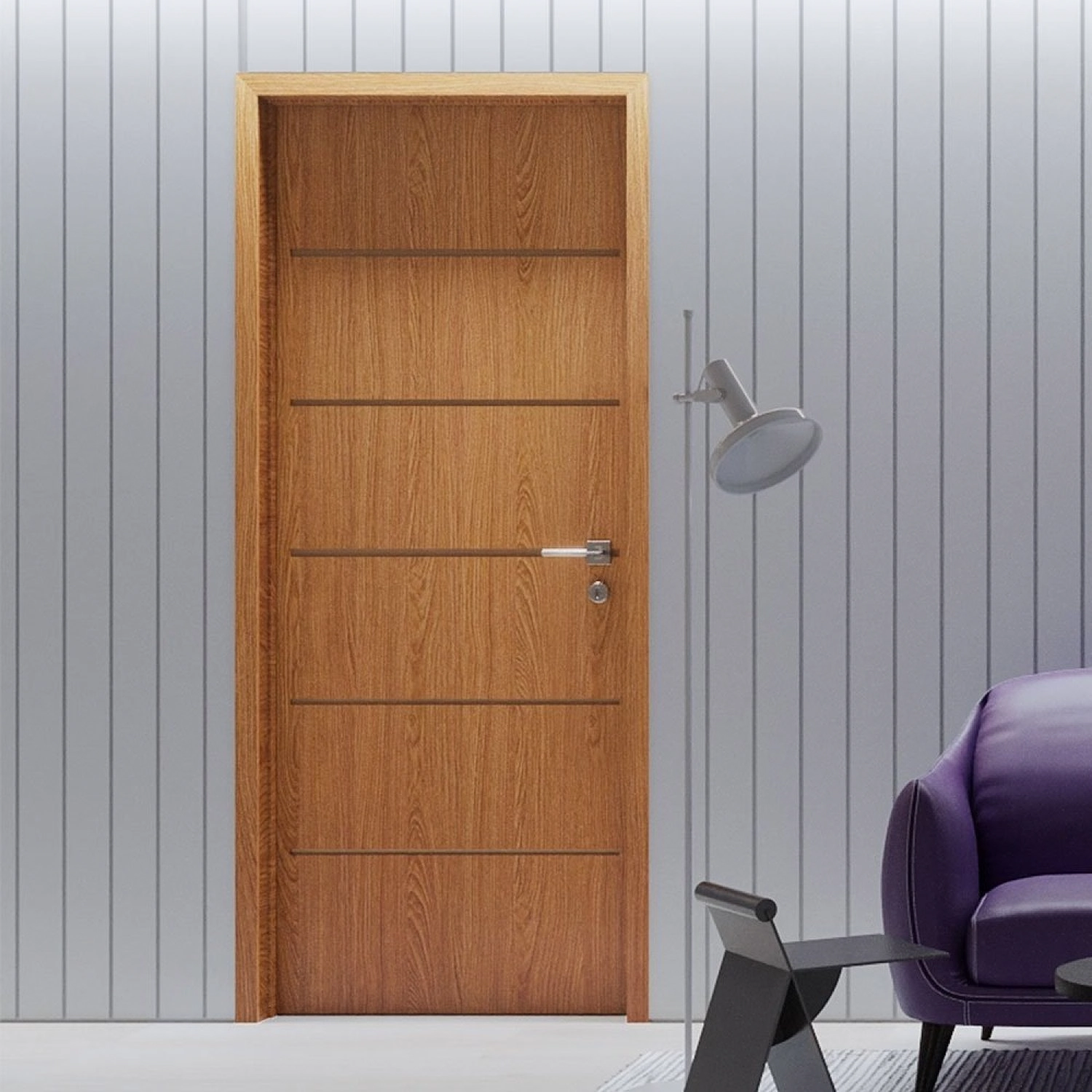 Folha De Porta De Madeira 210x82cm Espessura 3,5cm Mso Eucaplac Frisada Residence Eucatex Teka Milano