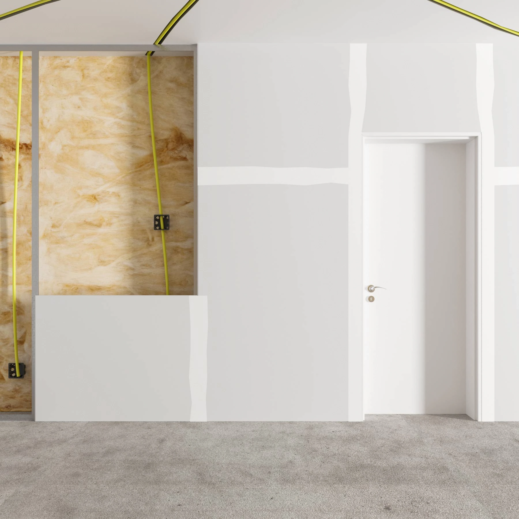 Kit Porta Madeira de Giro Direito Branco 210x82cm Colméia com Batente Linha Primer para Drywall Eucatex