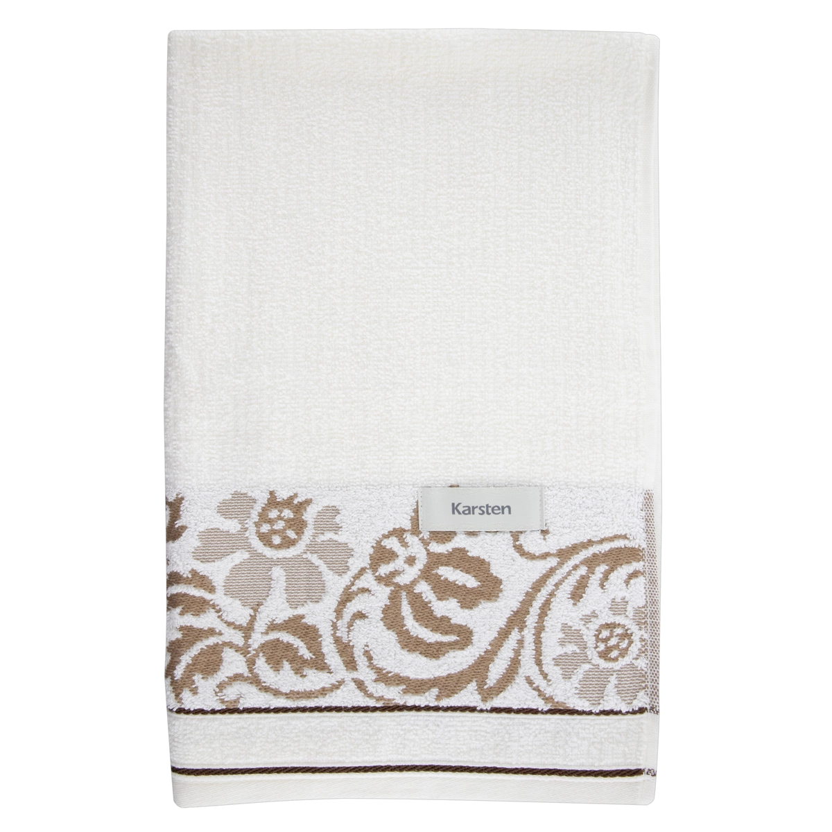 Toalha Para Rosto Ivory/caqui Catarina Karsten 48cm X 80cm