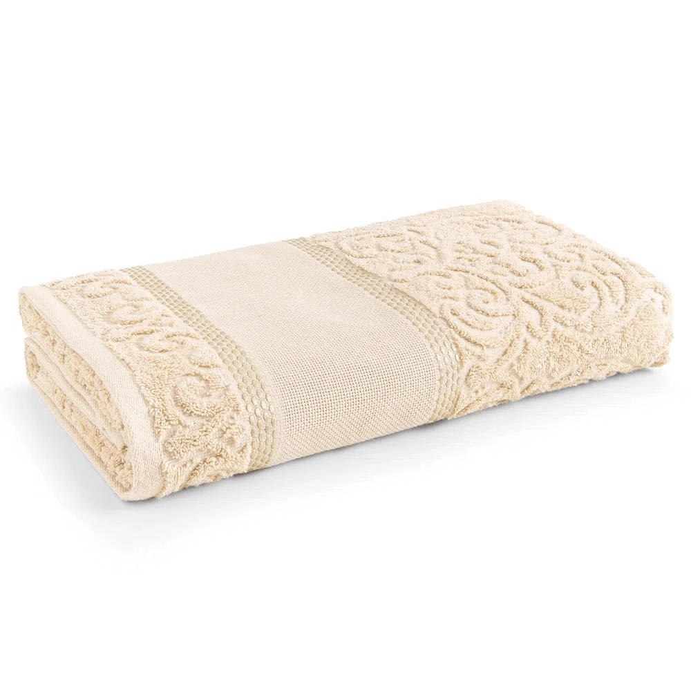 Toalha Rosto Melina Karsten Bege 74x140cm