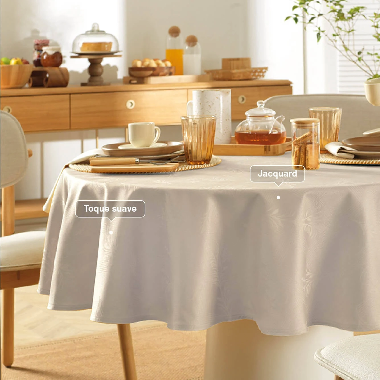 Toalha Mesa Ramalia Cor 10206 Bege Tamanhoemcm 14000x21000 Retangular Composicao 58 Algodao 42 Polie