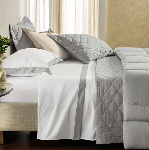 Kit Cama King Iris Branco 2.90x2.50 4pcs 3985653 Karsten