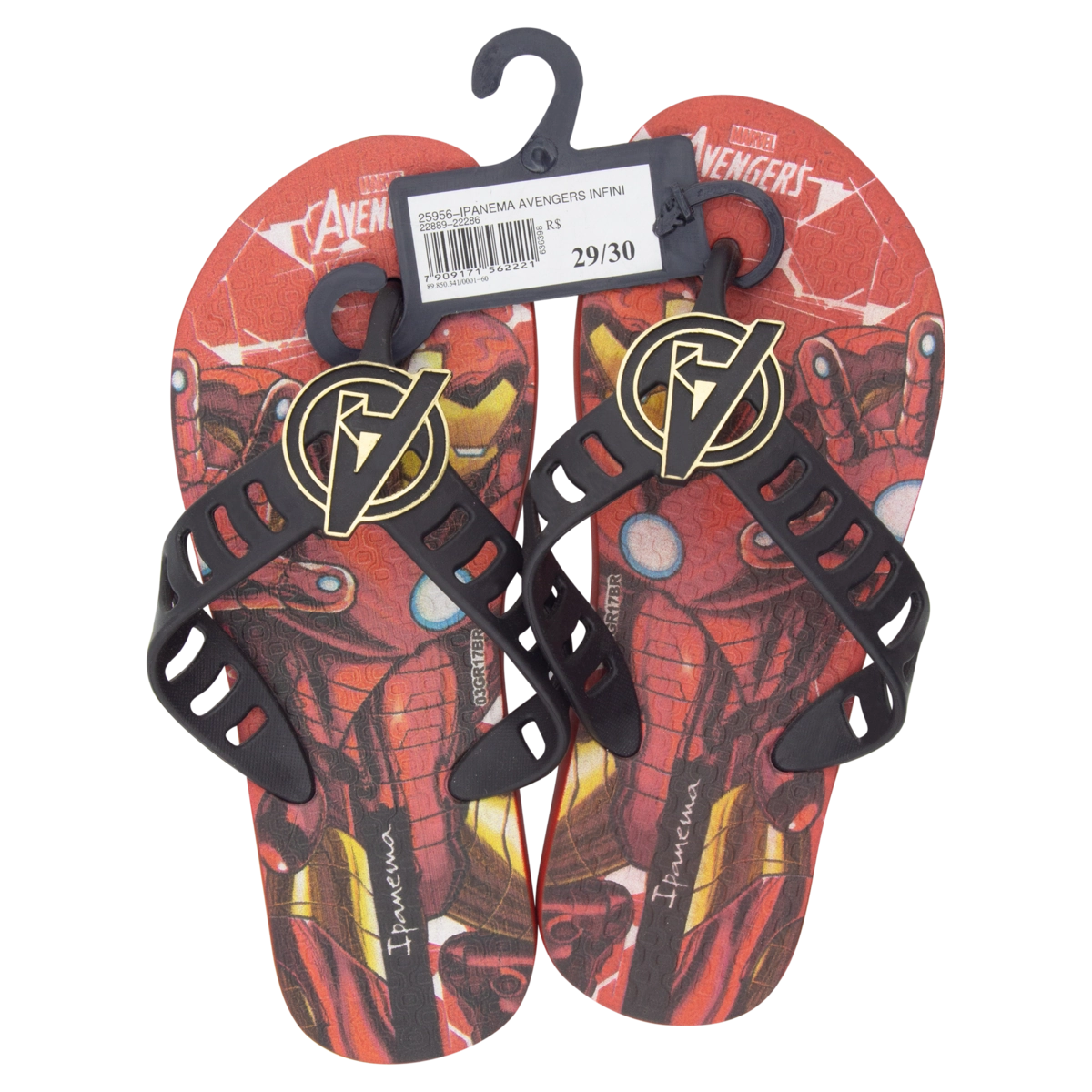 Sandália Infantil Vermelha E Preta Avengers Infinity Ipanema N 29/30