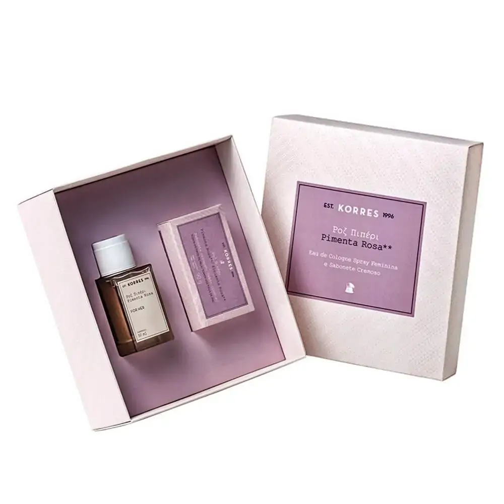 Kb Kit Colonia Sabonete Cremoso Korres Pimenta Rosa