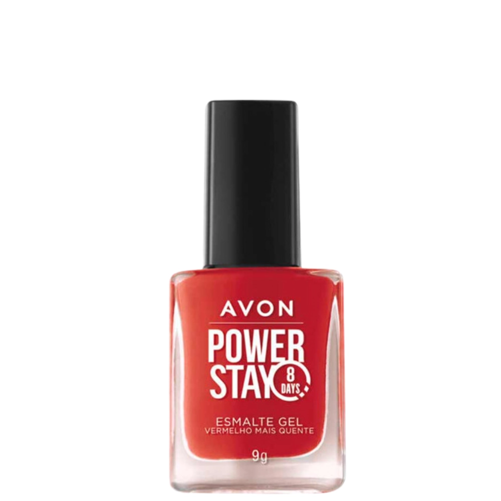 Esmalte Cr Avon Power Stay Gel Vermelho Mais Quente 9g