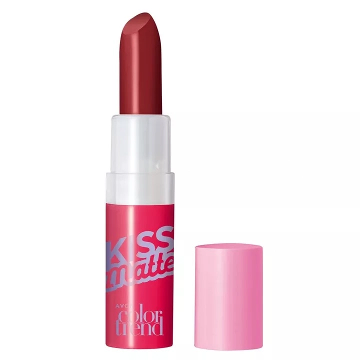 Batom Color Trend By Avon Kiss Matte Moranguinho Batida De Vinho 3,6g
