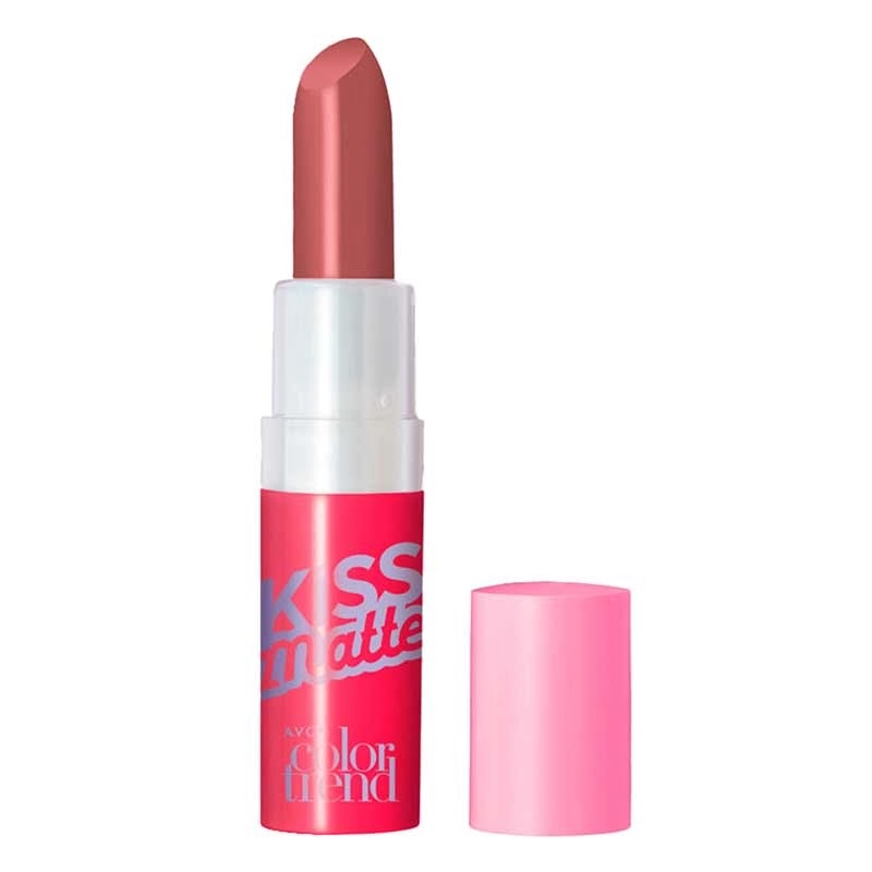 Batom Color Trend By Avon Kiss Matte Moranguinho Nude Plenitude 3,6g