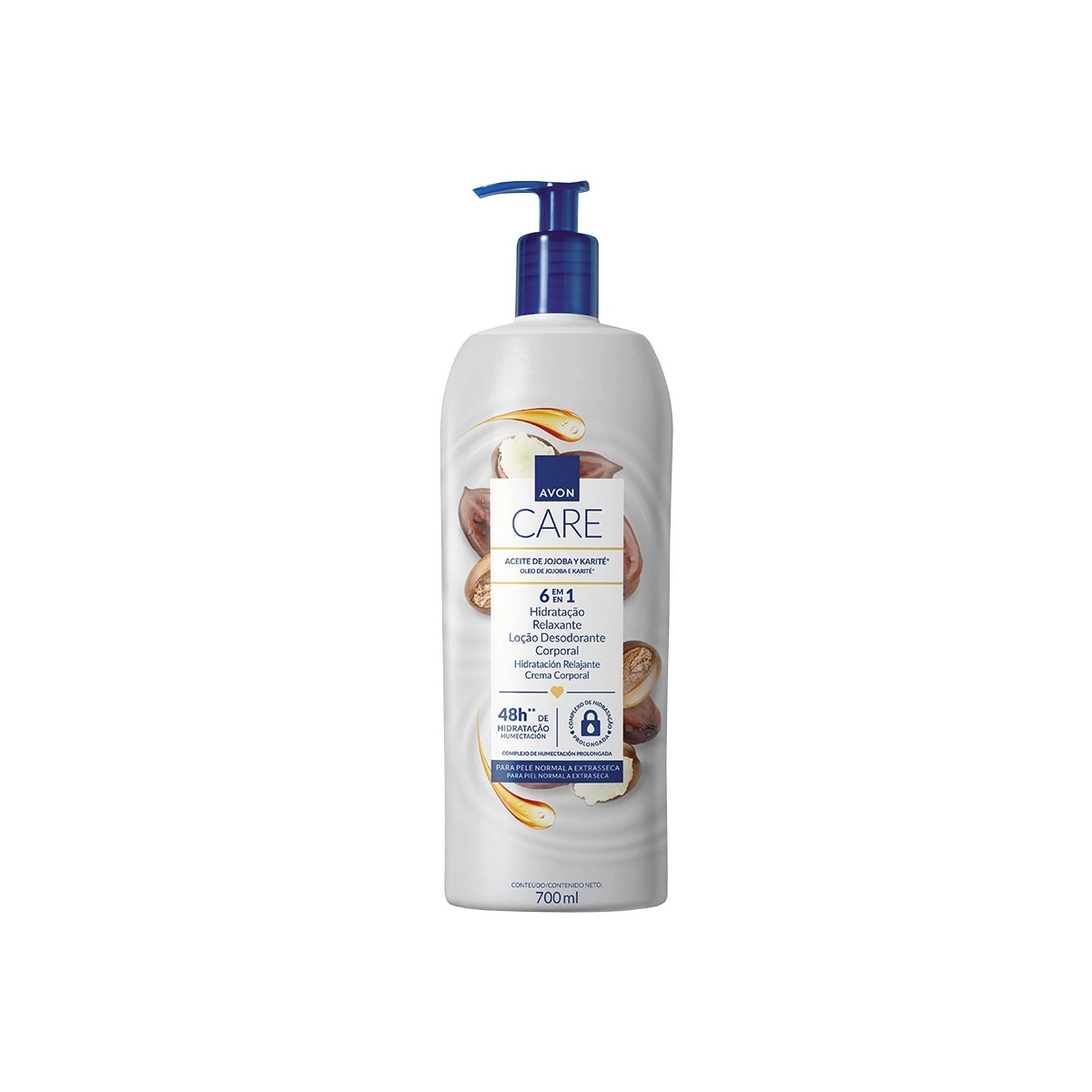 Care Loao Corporal 700ml 6 Em 1 48 Horas De Hidrataao Oleo De Jojoba E Karite
