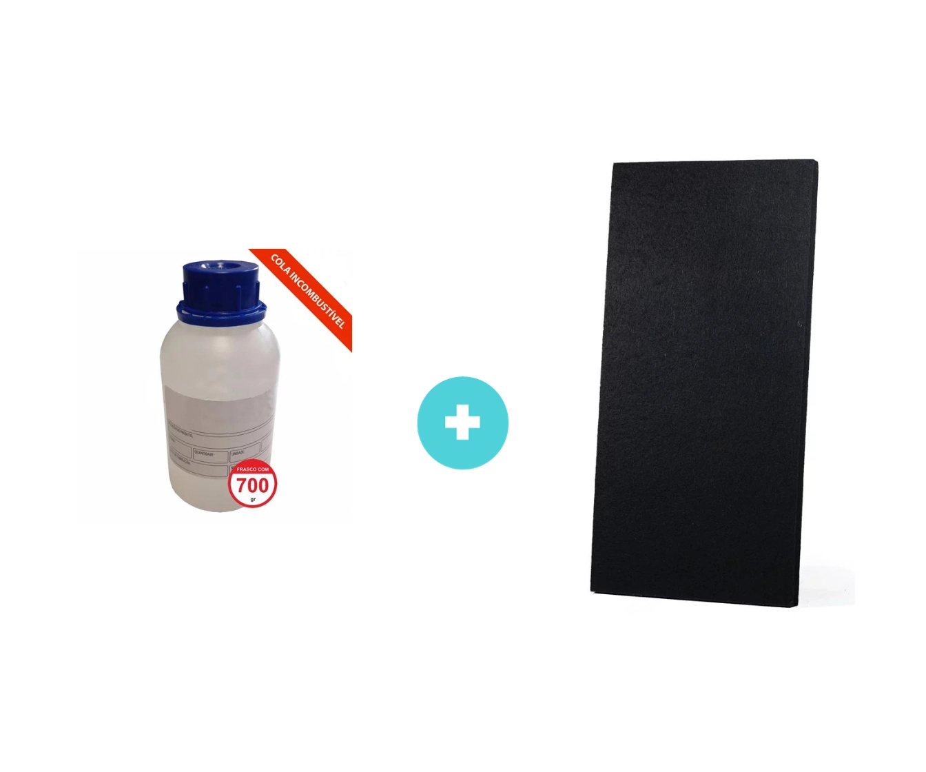 2 Plc Lã De Pet Sound 1200 X 600 X 50 Mm Preto 30 Kg/m³ + Cola Incombustivel 0,5l