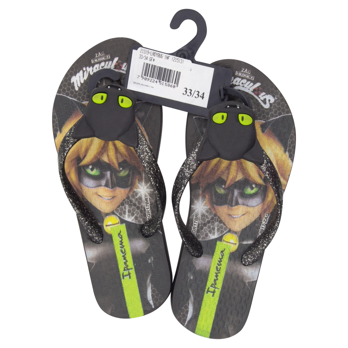 Sandália Infantil Preta Ladybug Ipanema N 33/34