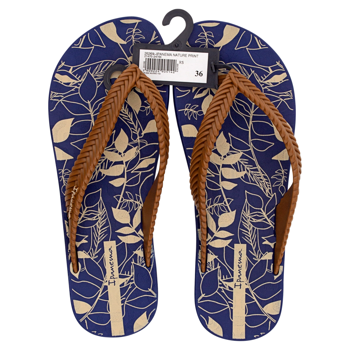 Sandália Azul E Marrom Nature Print Ipanema N 36