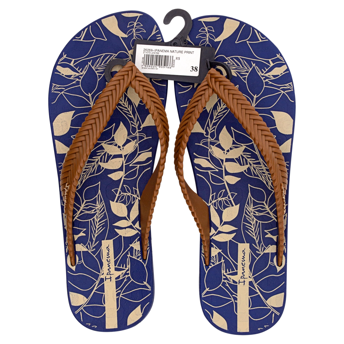 Sandália Azul E Marrom Nature Print Ipanema N 38