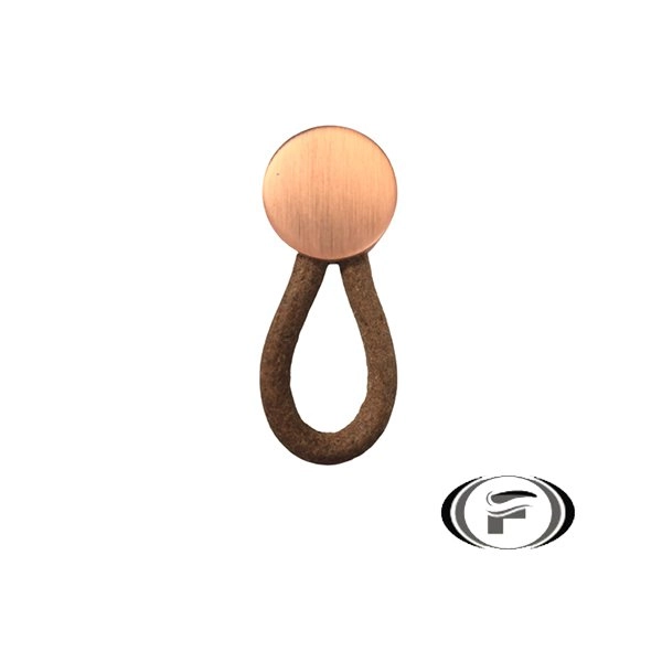 Puxador Fune Vechio Cobre Com Couro Zen Zp1795