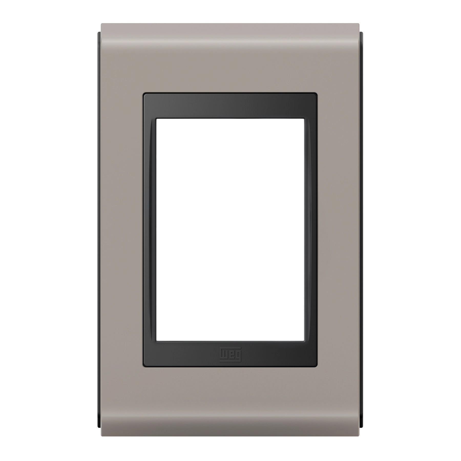 Placa sem Suporte 4x2 3 Módulos Refinatto Style Preto e Argila WEG
