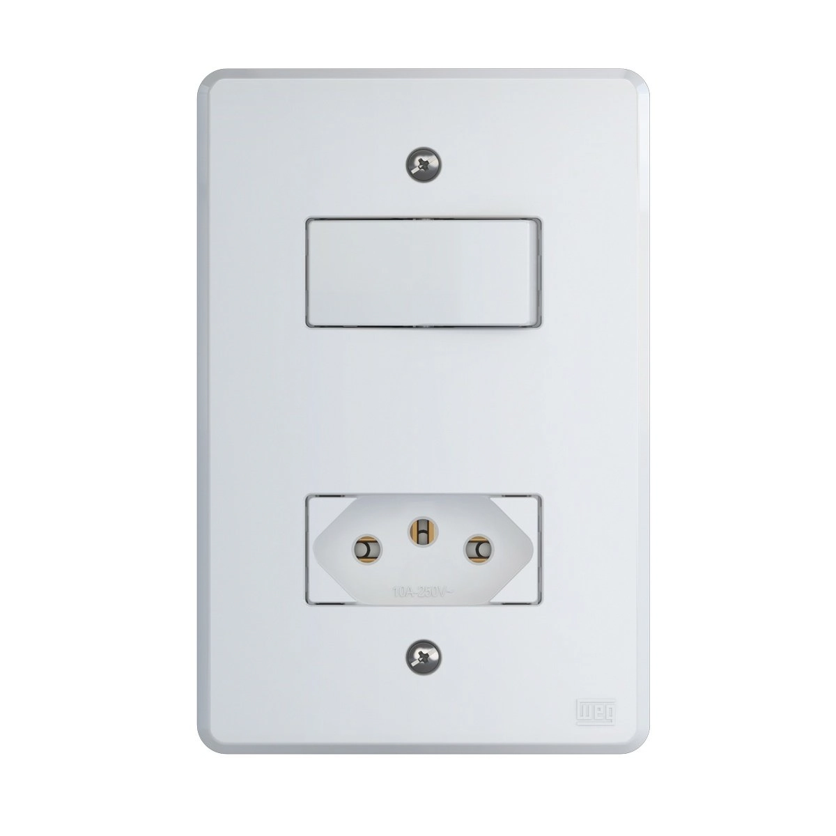 Conjunto Interruptor 4x2 | 1 Tecla Simples 10a + 1 Tomada 20a 250v