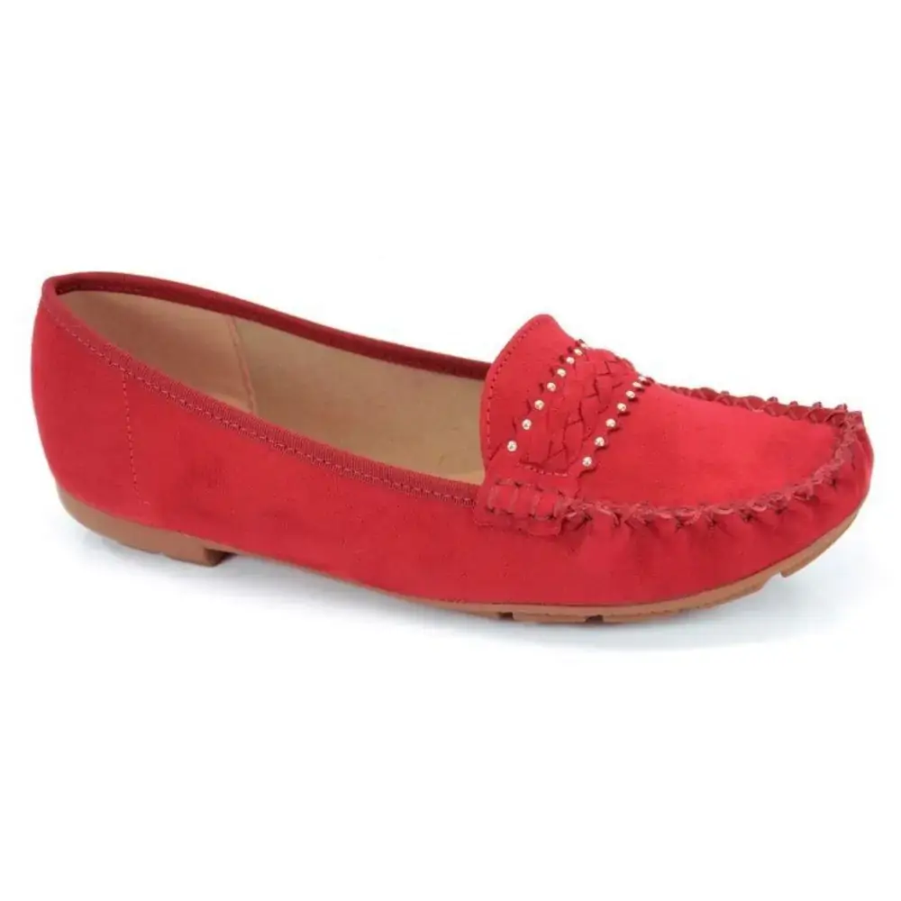 Mocassim Camurca Flex 36 Vermelho