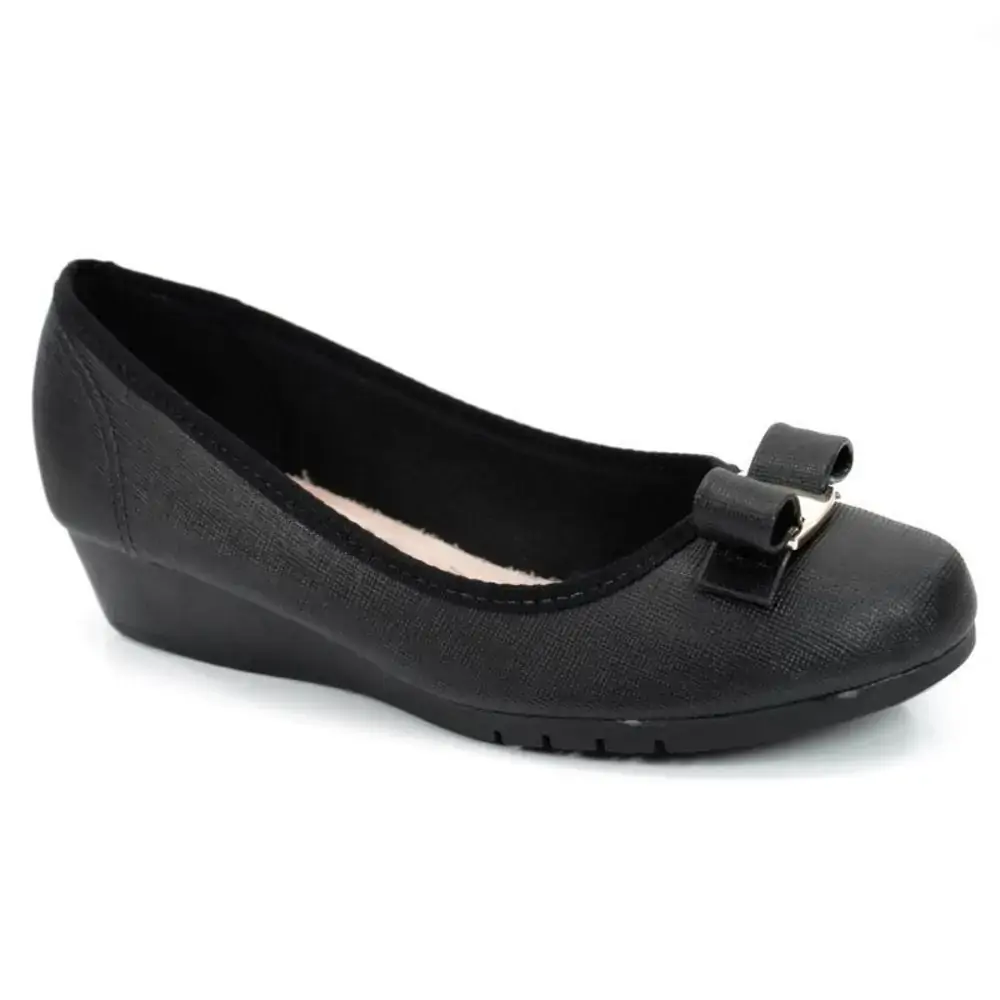 Sapato Beira Rio 35 Preto Napa Riscada