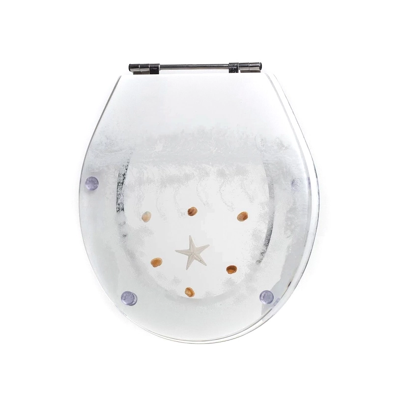 Assento Sanitário Universal Oval Aço Concha Do Mar Branco