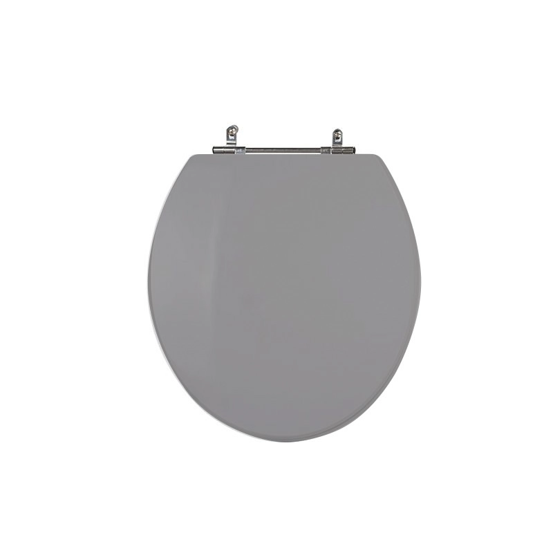 Assento Sanitário Universal Oval Aço Cinza Cromo