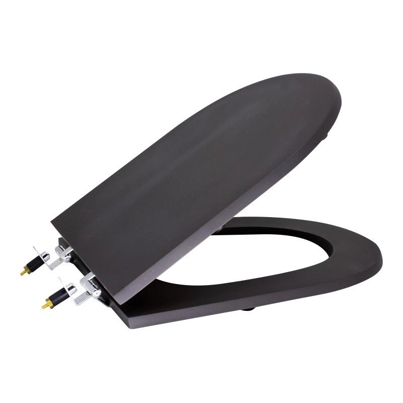 Assento Sanitário Poliéster Para Louça Riviera/smart (celite) Super Luxo Cromado (reb. Oculto) Onix