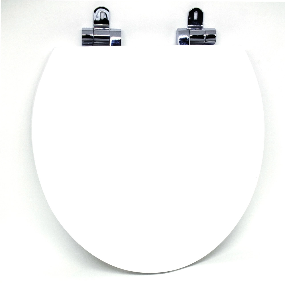 Assento Sanitário Poliéster Para Louça Universal/standard Slow Close Cromado (reb. Oculto) Branco