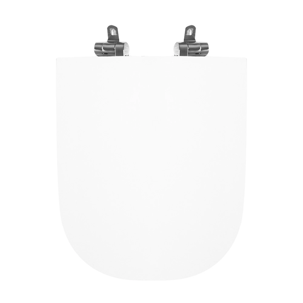 Assento Sanitário Poliéster Para Louça Quadra/unic/axis (deca) Slow Close Cromado (reb. Oculto) Bran