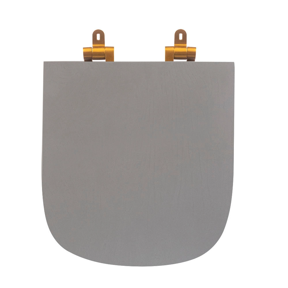 Assento Sanitário Quadra Slow Close Gold Matte-cinza Fosco