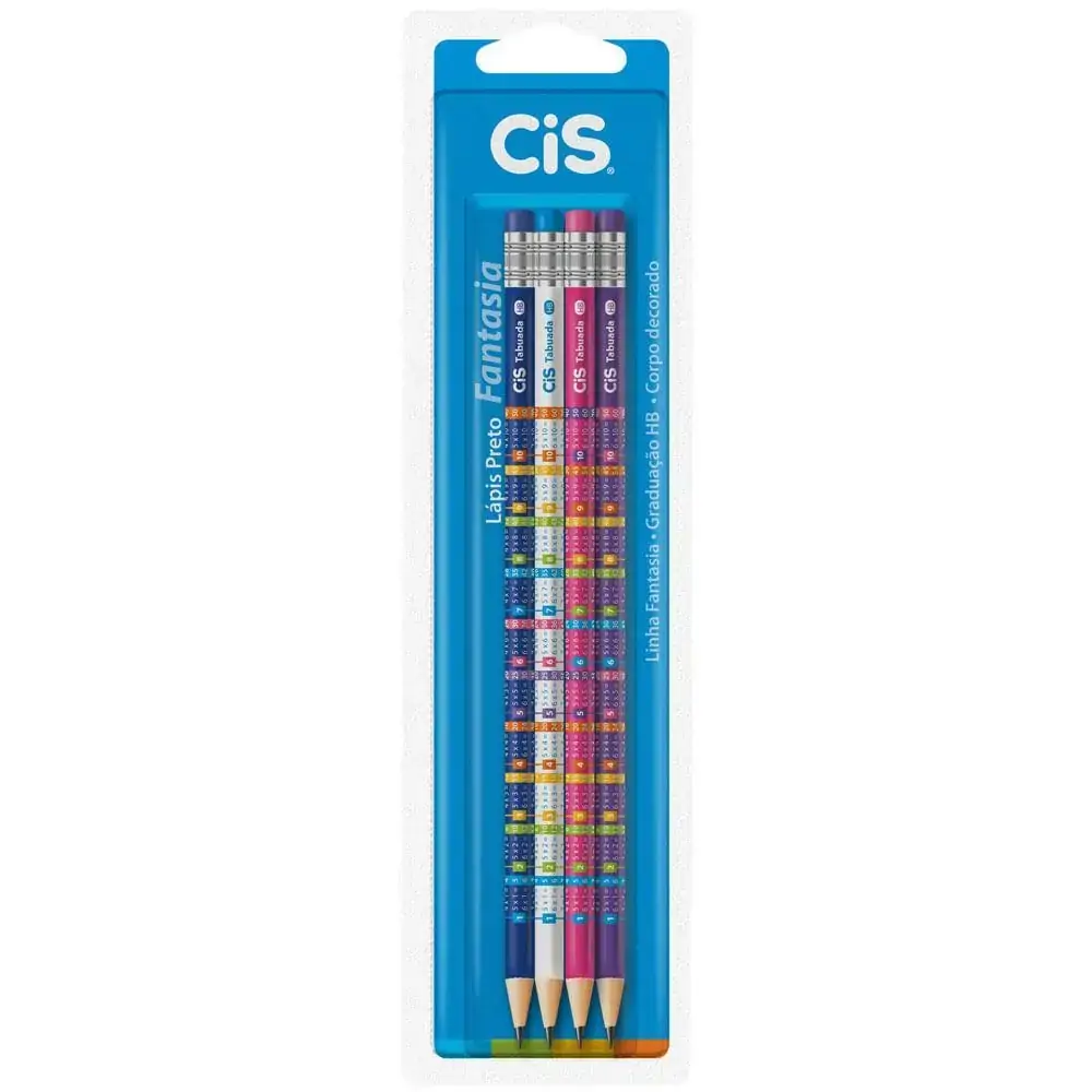 Lapis Preto Cis Tabuada Hb C/ 4un