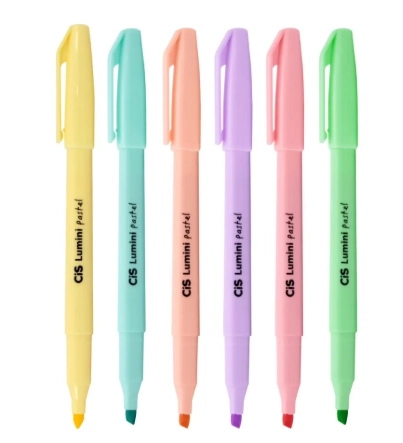Caneta Marca Texto Cis Lumini Tons Pastel Sortid. Sertic