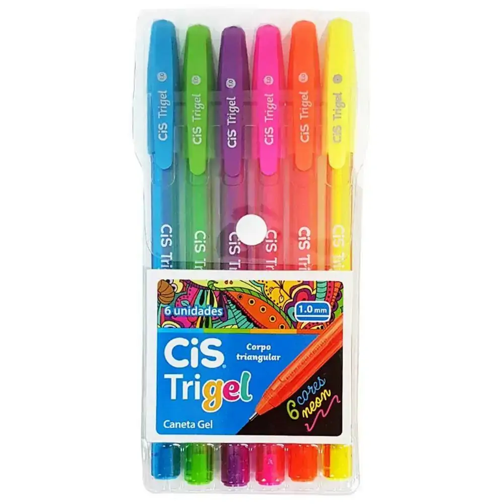 Caneta Glitter Trigel Cis Neon C/6un