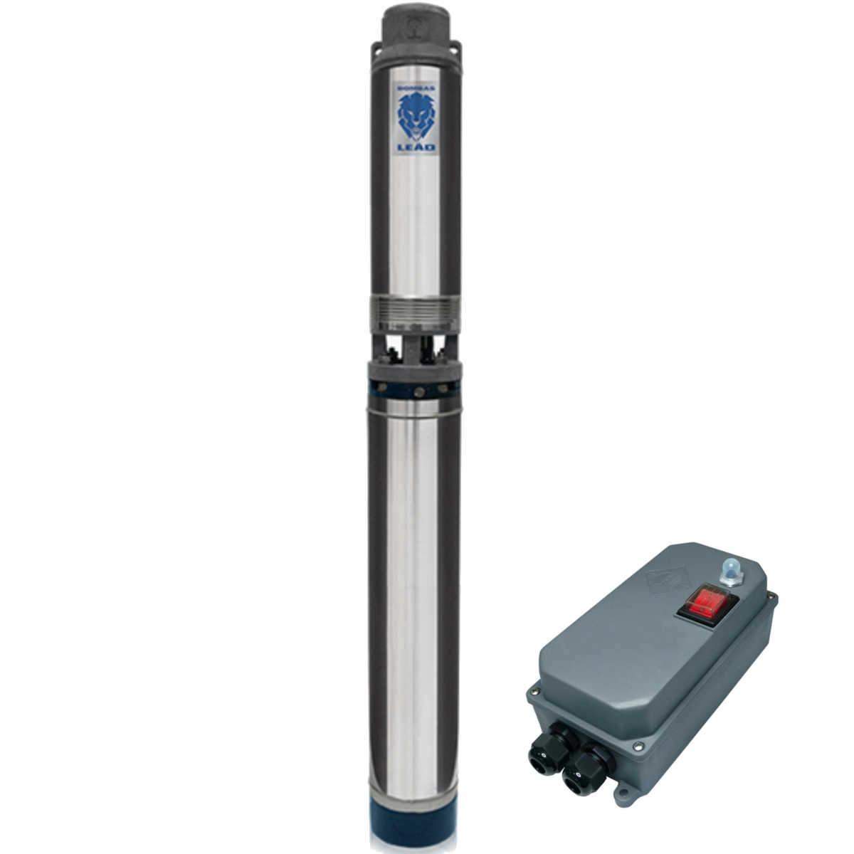 Bomba Submersa Leao 230 4r5pa-09 1,5cv Monofasica 220v Com Control Box