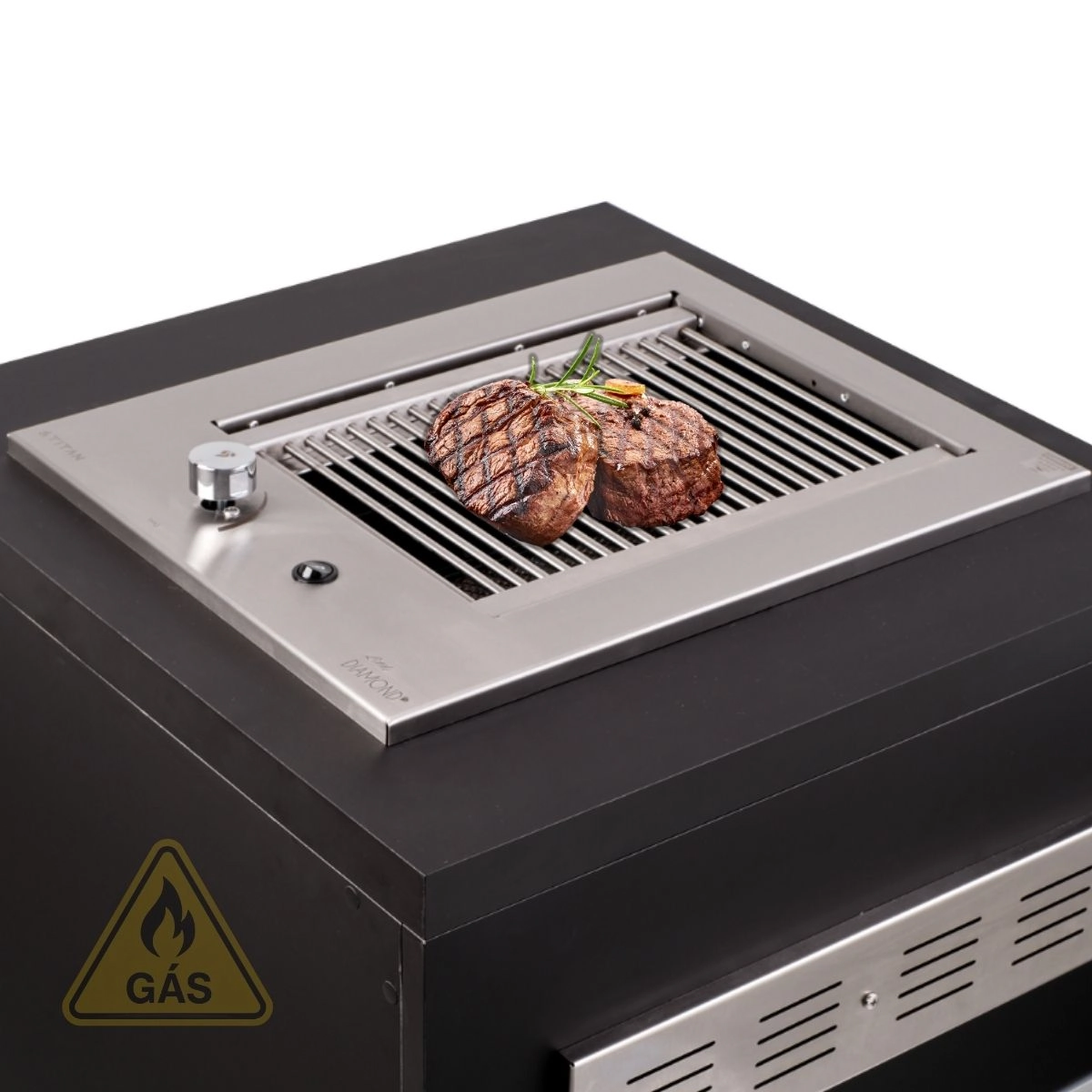Churrasqueira Grill De Embutir Cooktop A Gás Diamond Little Gás Natural Titan