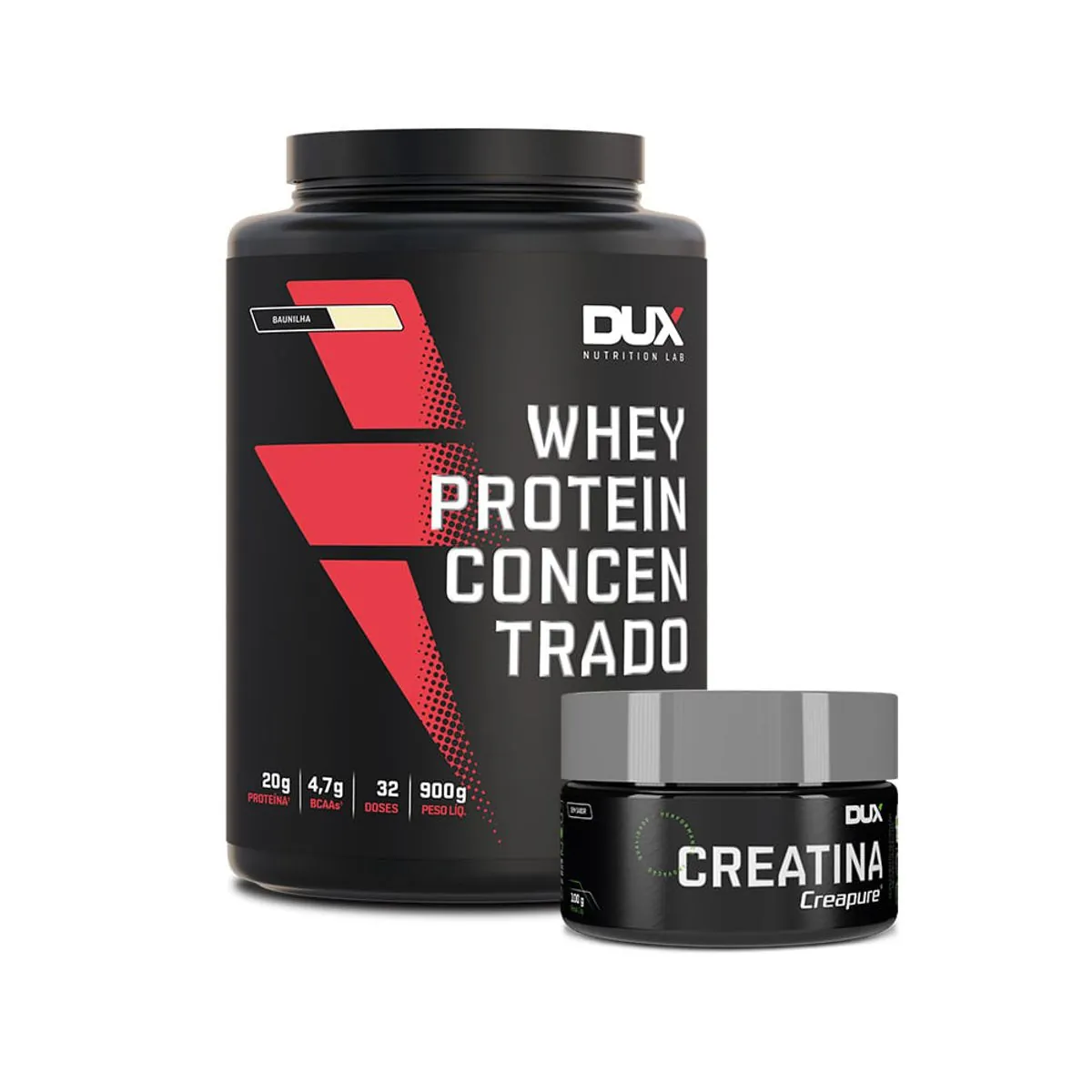 Whey Protein Concentrado 900G + Creatina 100G Dux Nutrition Coco 900G + Creatina 100G