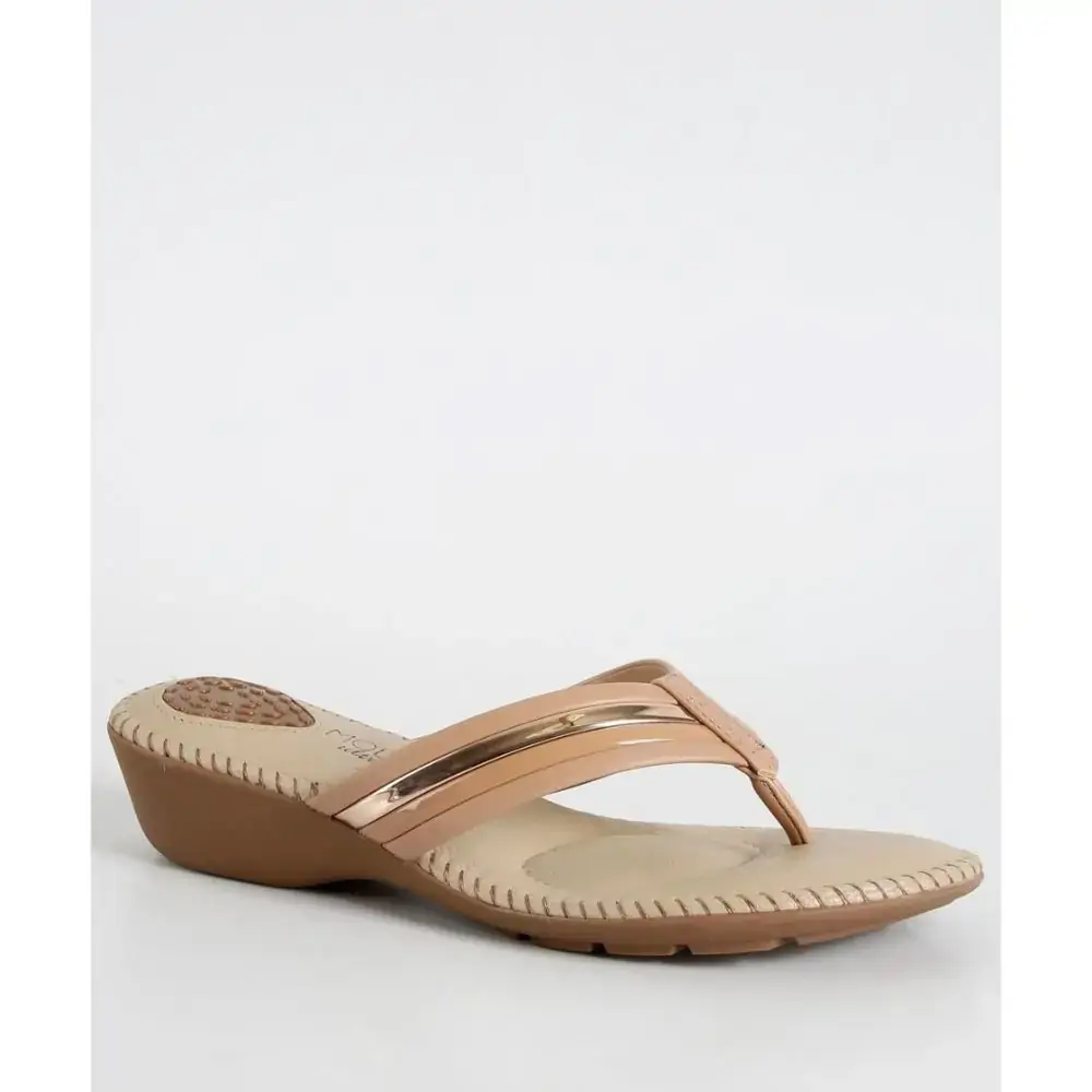 Tamanco 70174531586559497 Modare Nude/ouro 37