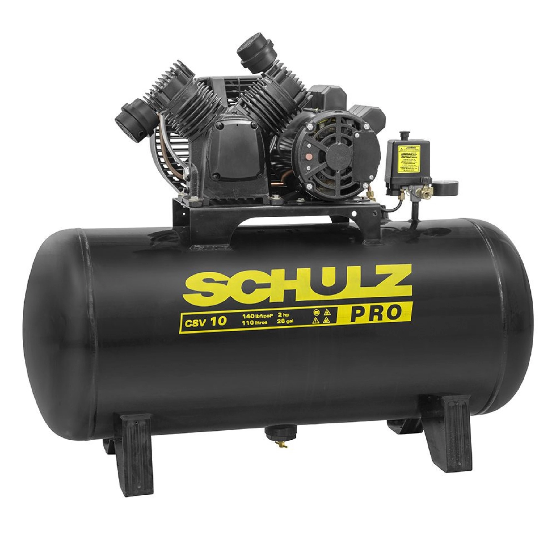 Compressor de Ar Alternativo Pistão Schulz 110L 2HP 127V (110V) CSV 10/100 Pro