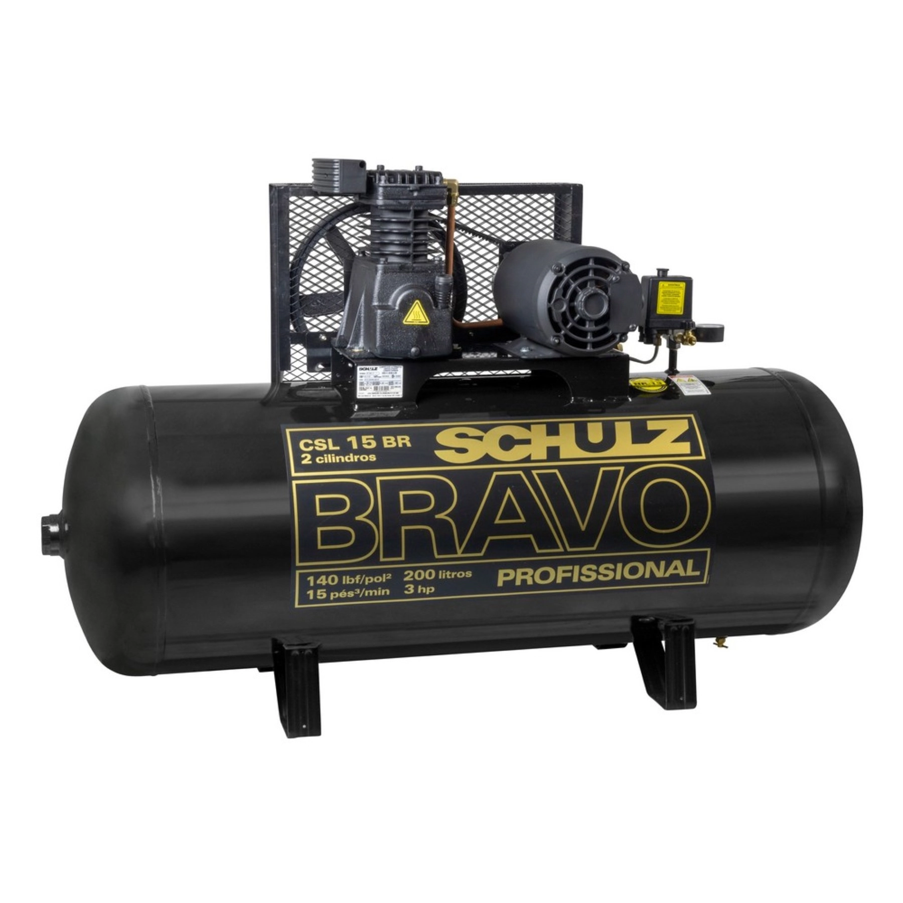 Compressor Pistão Schulz 200L 3HP 220V Bravo CSL 15BR|200 Profissional