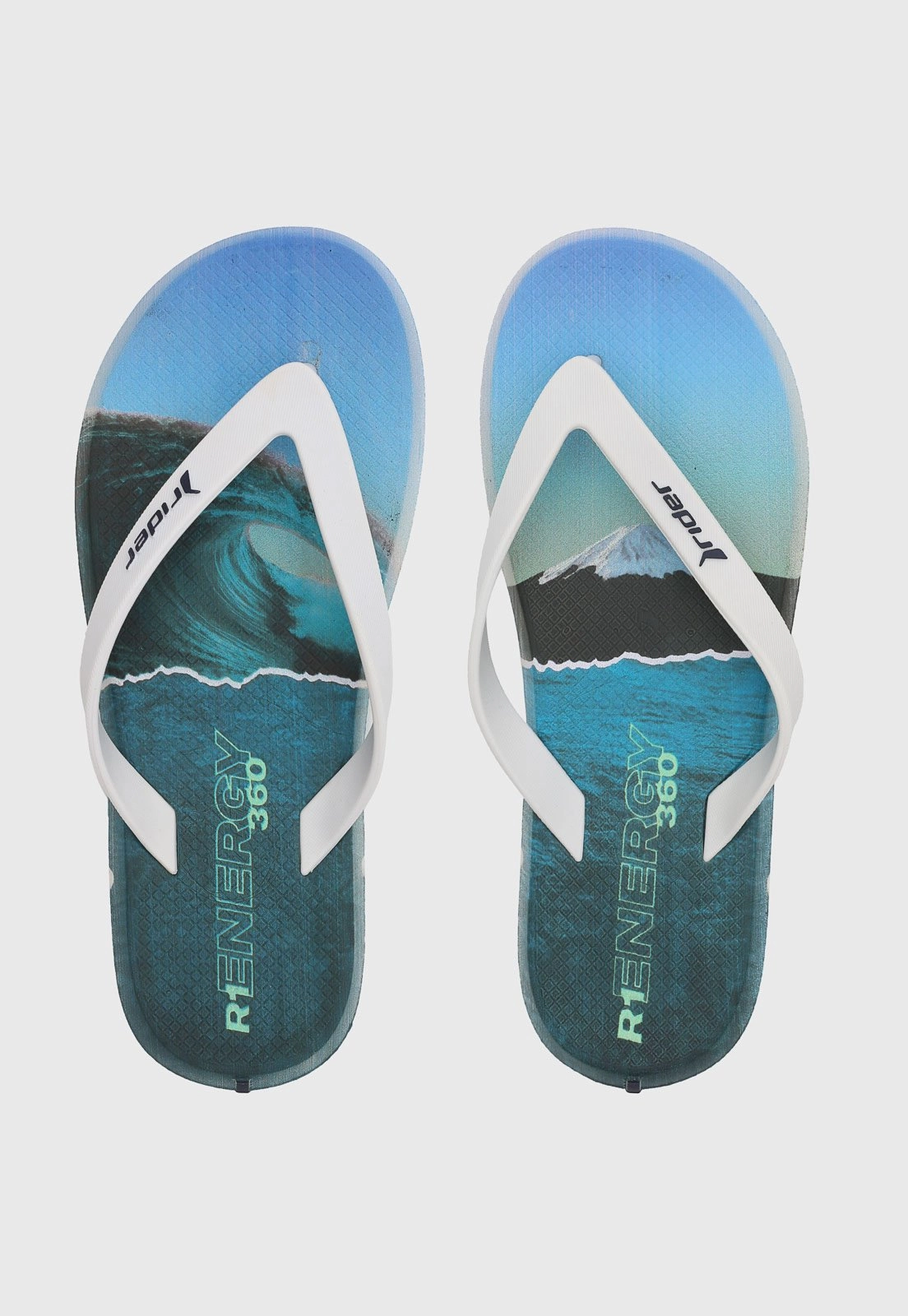 Chinelo Ad Rider R1 Energy Dedo Bco Azul