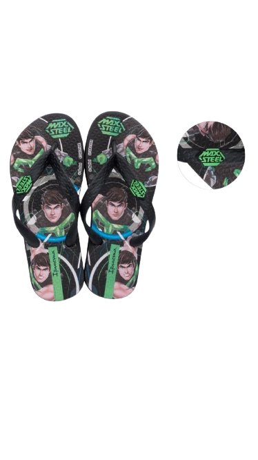 Chinelo Ipanema Polly E M Preto/verd
