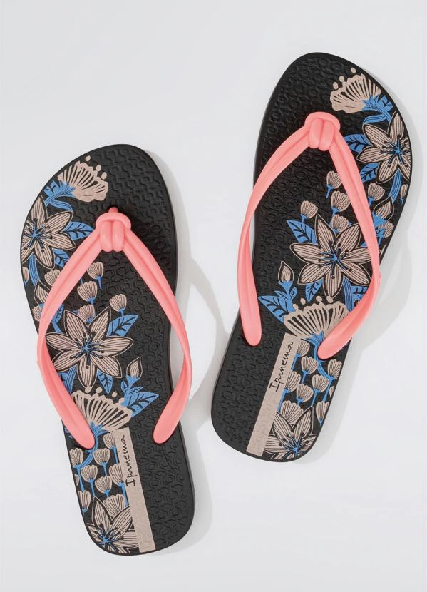 Chinelo Ad Ipanema Elo Fem Print Preto