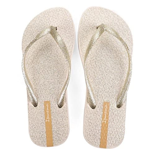 Chinelo Ipanema Glitter A Bege/ouro