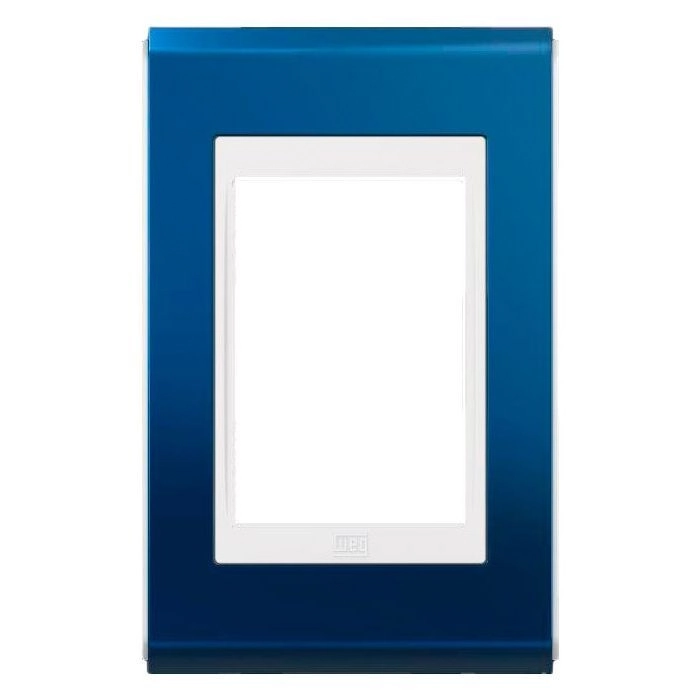 Placa 4x2", Refinatto Style 3 Posições Classic Blue / Branco