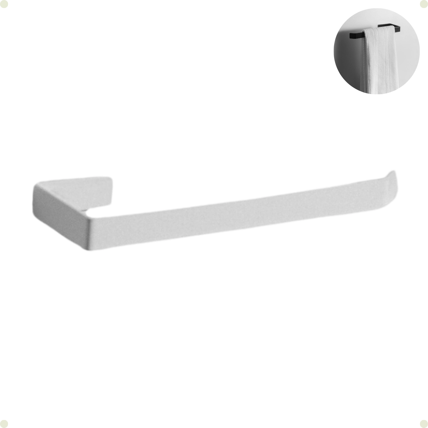 Suporte Para Toalha De Rosto De Parede Para Banheiro Line Branco Fita Dupla Face