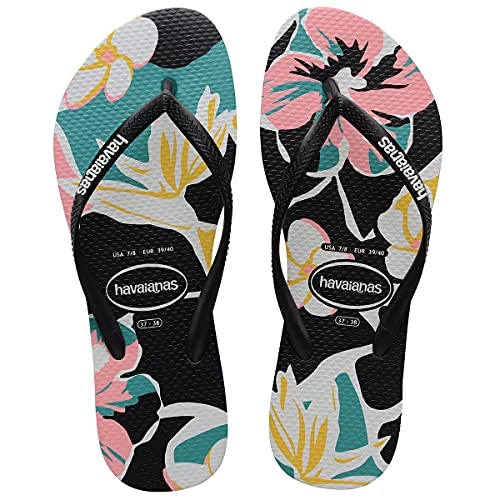Sand Havaianas Slim Floral Basic Preto/preto 37/38