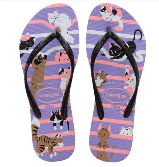 Chinelo Havaianas Slim Pets Roxo Paisley 35/36