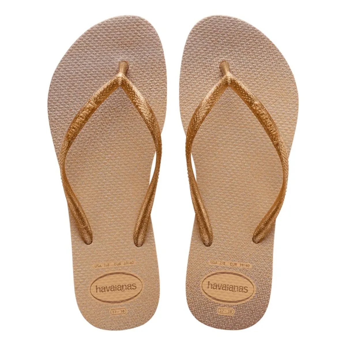 Sandalia Havaianas Slim Gloss 33/34 Dourado