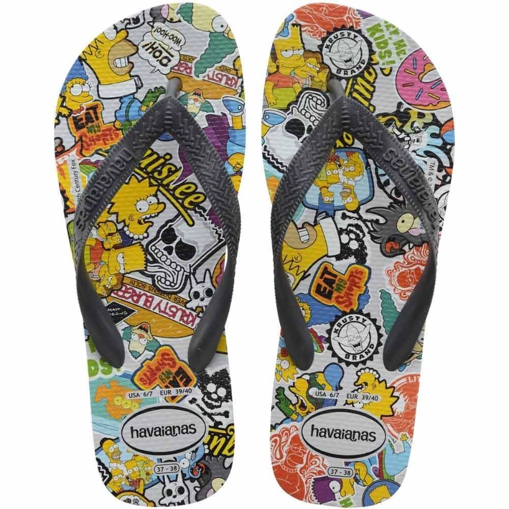 7010742 Sandalias Havaianas Simpsons Gd M4 Sandalias Havaianas Simpsons Fc Cinza Gelo/cinza Chumbo