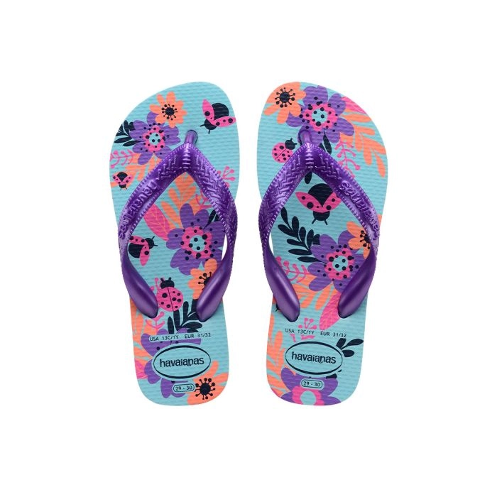 Chinelo Azul Water Kids Flores Havaianas N° 23/24