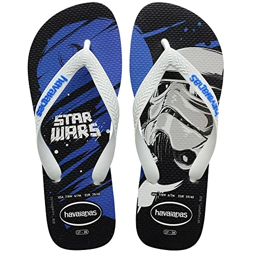 Chinelo Branco/azul Estrela/branco Star Wars Havaianas Adult Licenses N° 37/38
