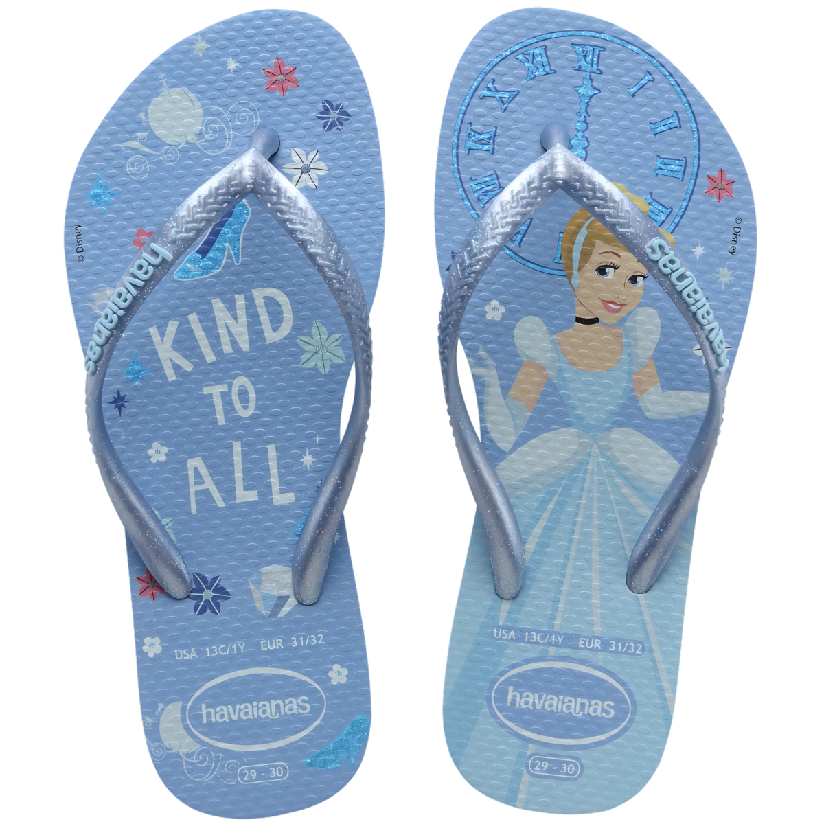 Chinelo Azul Water Kids Slim Princess Havaianas N° 23/24