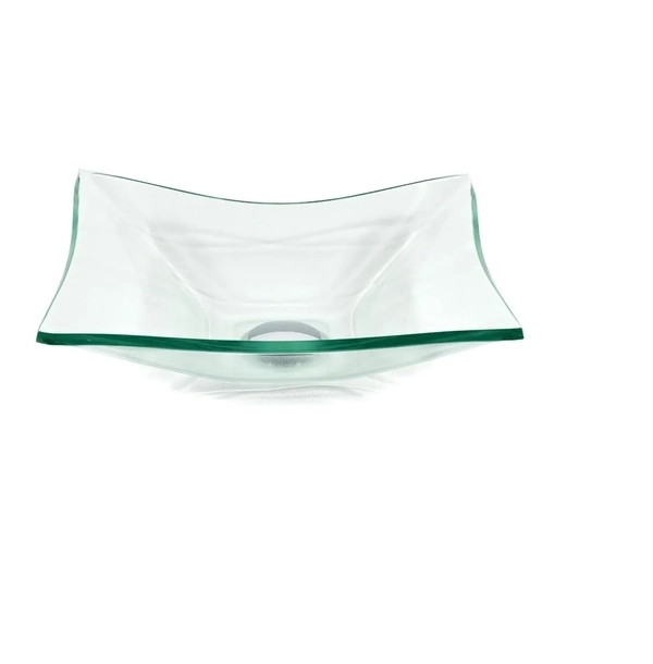 Cuba De Vidro Retangular 39cm Jateada